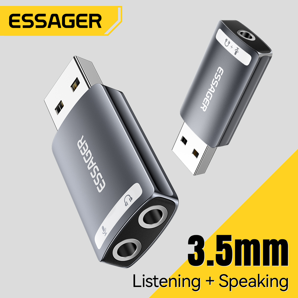 Usb Sound Card External - Essager USB звуковая карта внешний 3,5