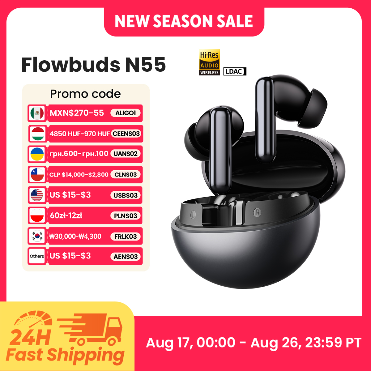 Earbuds Anc Wireless - Беспроводные наушники HAYLOU Flowbuds N55 с