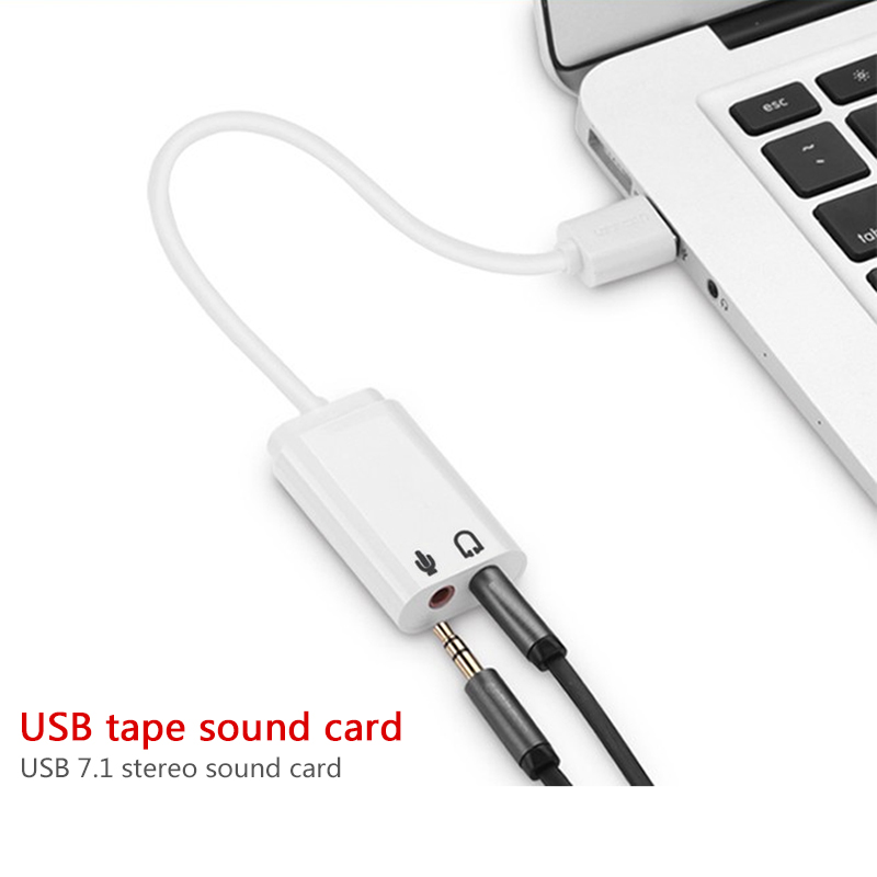 Usb Sound Card External - 3D белая 2,0 Виртуальная 7,1 канальная