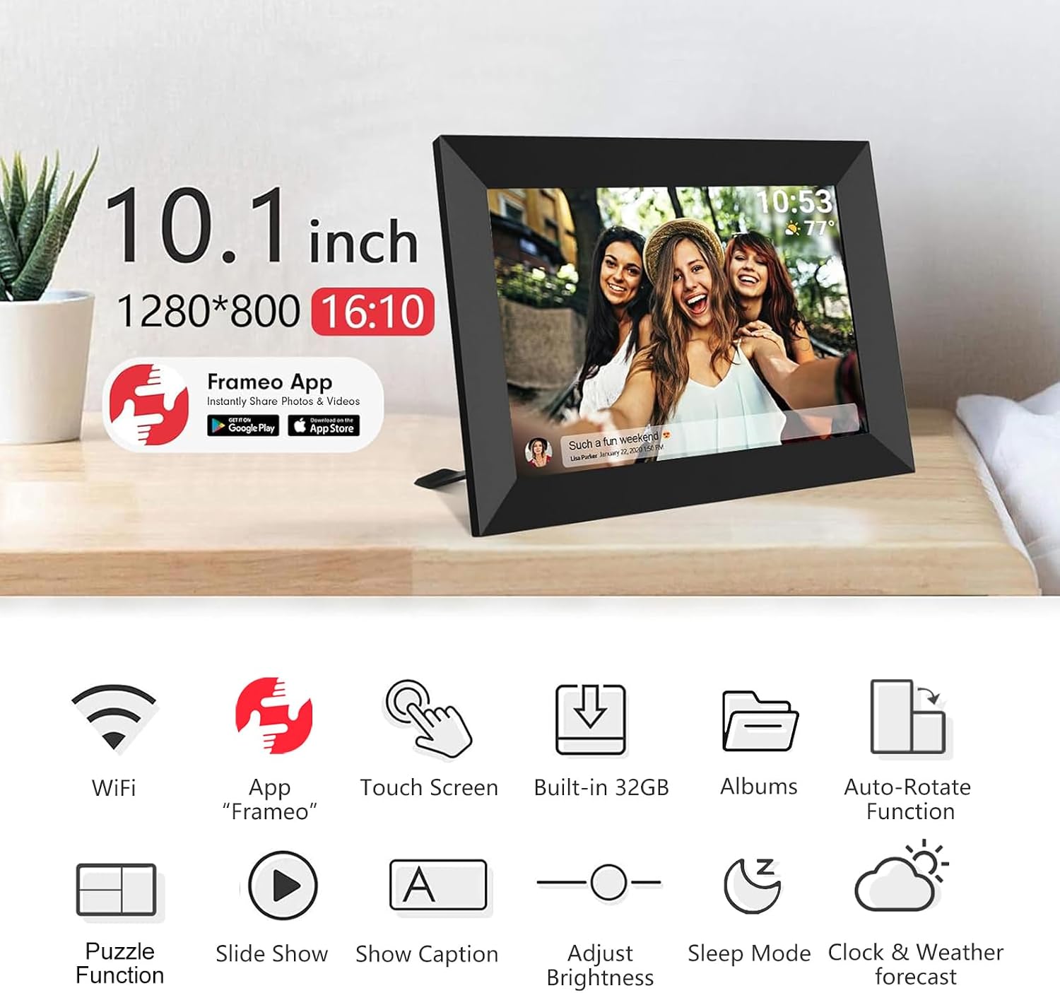 10,1-дюймовая цифровая фоторам – обзор и цена Digital Photo Frame Wifi